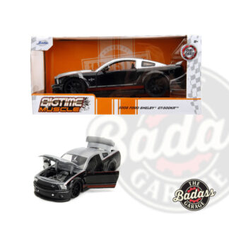 Jada 1/24 Scale "BIGTIME Muscle" 2008 Ford Mustang Shelby GT500KR - Black and Grey Diecast Metal Collectible Model Car