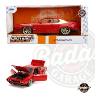 Jada 1/24 Scale "BIGTIME Muscle" 1972 Plymouth GTX - Red With Gold Wheels Diecast Metal Collectible Model Car