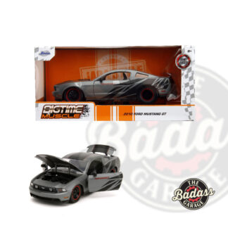 Jada 1/24 Scale "BIGTIME Muscle" 2010 Ford Mustang GT - Glossy Grey Diecast Metal Collectible Model Car