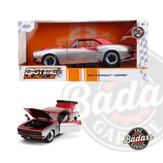 Jada 1/24 Scale "BIGTIME Muscle" 1967 Chevy Camaro - Metallic Red on Silver Diecast Metal Collectible Model Car