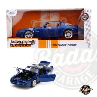 Jada 1/24 Scale "BIGTIME Muscle" 1977 Pontiac Firebird Trans AM - Dark Blue Metallic Diecast Metal Collectible Model Car