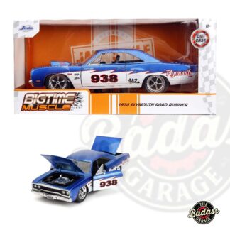 Jada 1/24 Scale "BIGTIME Muscle" 1970 Plymouth Road Runner - #938 Racing Hood Scoop Diecast Metal Collectible Model Car