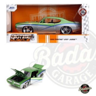 Jada 1/24 Scale "BIGTIME Muscle" 1969 Pontiac GTO Judge - Metallic Green and Grey