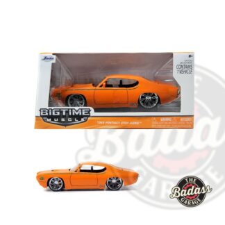 Jada 1/24 Scale "BIGTIME Muscle" 1969 Pontiac GTO The Judge Racing - Glossy Orange Diecast Metal Collectible Model Car