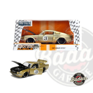 Jada 1/24 Scale "BIGTIME Muscle" 1967 Shelby GT500 Racing Hurst Firestone - Gold Metallic with #3 Sticker Diecast Metal Collectible Model Car