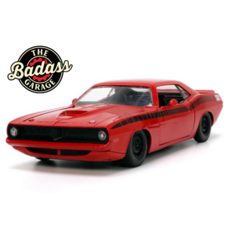 Jada 1/24 Scale "BIGTIME Muscle" 1973 Plymouth Barracuda - Red & Black Diecast Metal Collectible Model Car