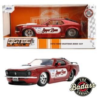 Jada 1/24 Scale  "BIGTIME Muscle" 1970 Ford Mustang Boss 429 Super Boss Racing - Candy Red Diecast Metal Collectible Model Car