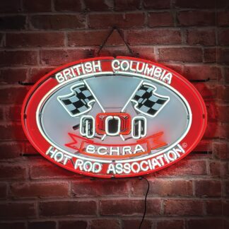 BCHRA Custom Glass Tube Neon Sign – 30 Sizes with Gloss Plexiglass Backing