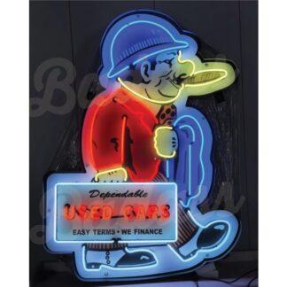 Used Car Guy Neon Sign In A Steel Can