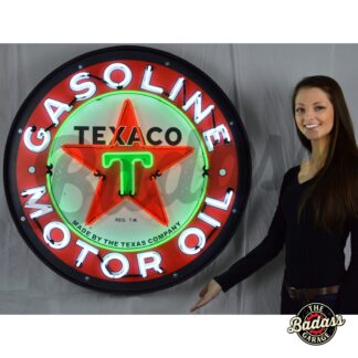 Texaco Motor Oil 36" Neon Sign in a Steel Can