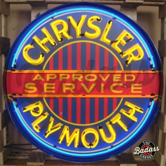 Chrysler Plymouth 36" Neon Sign in a Steel Can