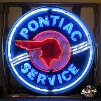 Pontiac Service 36" Neon Sign in a Steel Can
