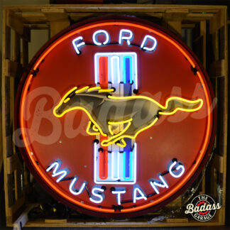 Ford Mustang 36" Neon Sign in a Steel Can