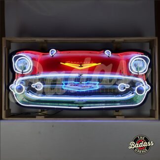 57 Chevy Bel Air Grill Neon Sign in a Steel Can