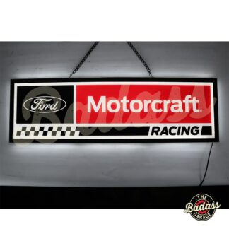 Ford Motorcraft Racing 29" Rectangle Slim LED Lighted Hanging Wall Sign - Black and Red