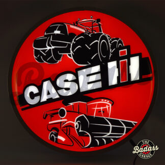 Case IH International Harvester Tractors 15 Inch Round Backlit Domed LED Sign - Red with White