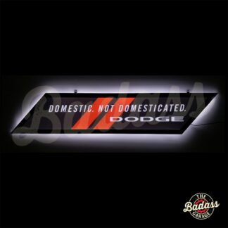 Dodge Modern Logo 36" Slim LED Lighted Hanging Wall Sign - Black with Red Stripes