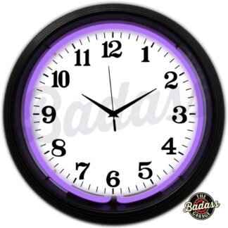 Black Rim Purple Standard Neon Clock