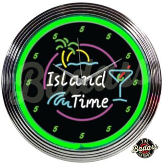 Island Time Neon Clock