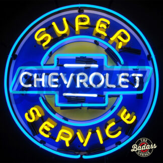 Super Chevy Service Neon Sign With Backing