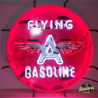 Gas - Flying A Gasoline Neon Sign With Backing